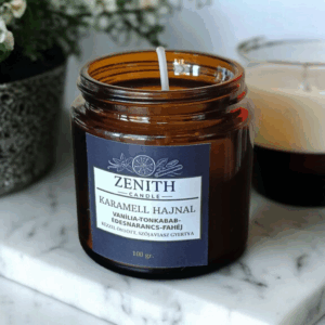 Karamell Hajnal Szójaviasz Illatgyertya Üveg Tégelyben 100g