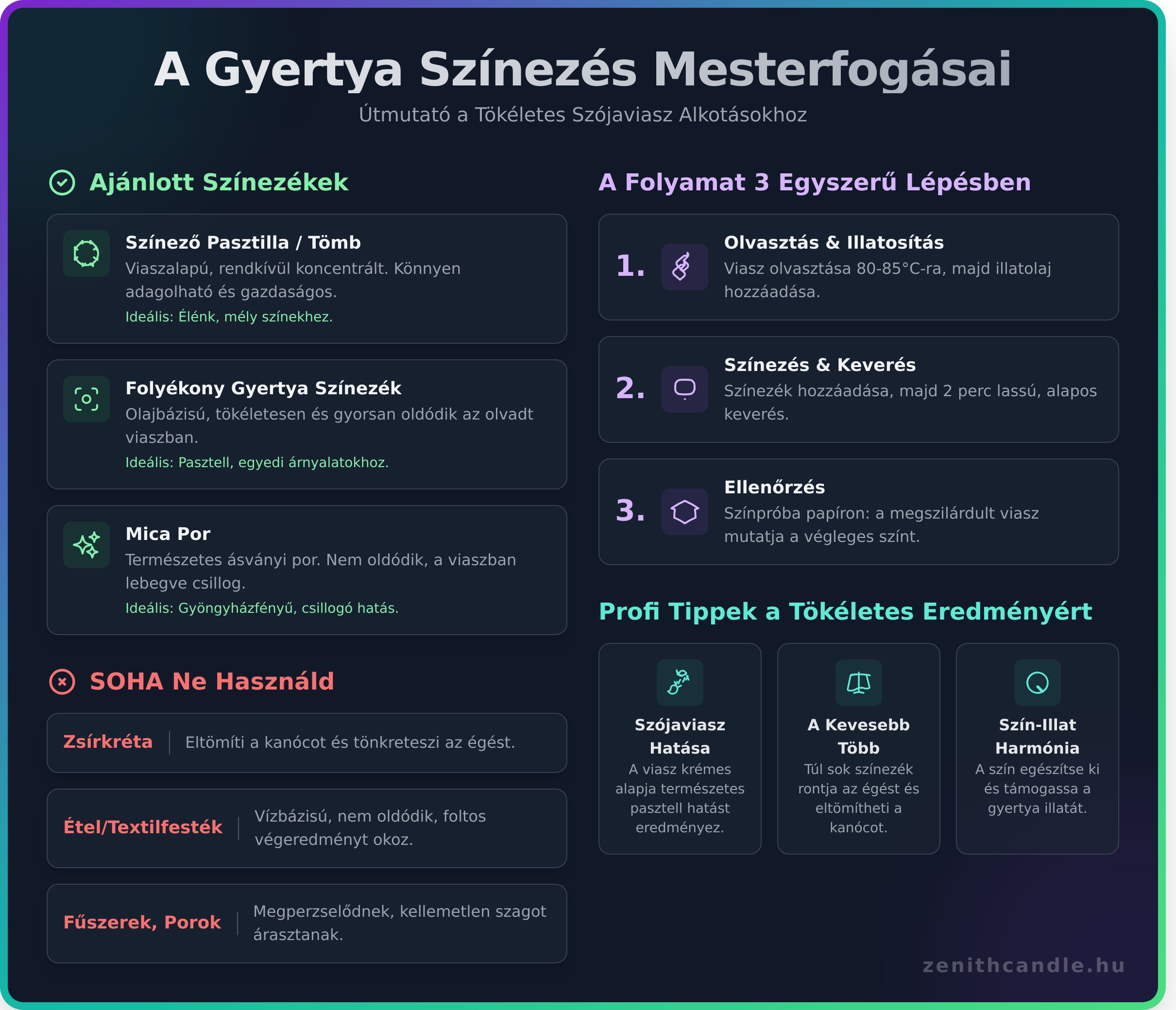 Gyertya színezése: A teljes útmutató a tökéletes színekért - Infographic